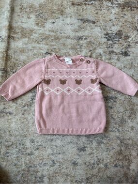 Carter's "Just One You" Baby Girl Bear Fair Isle Knit Sweater Coquette Cottageco